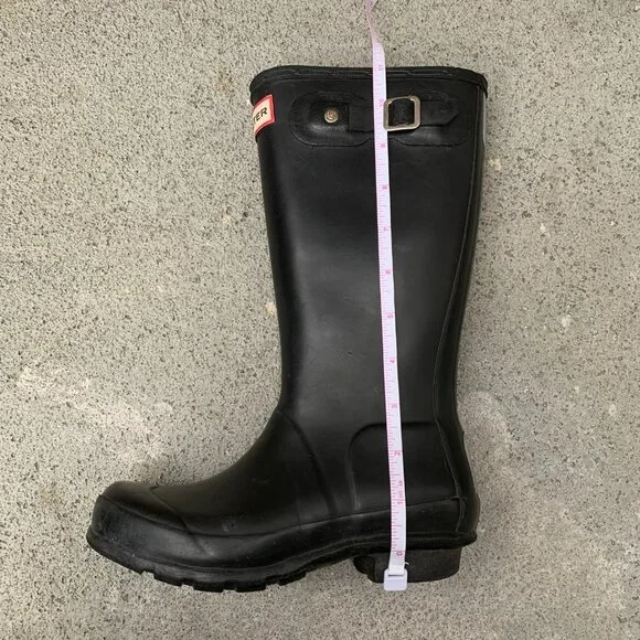 HUNTER Original Rain Boots US 2 EU 32 Big Kids Black High Gum Boot Rubber - Picture 15 of 15